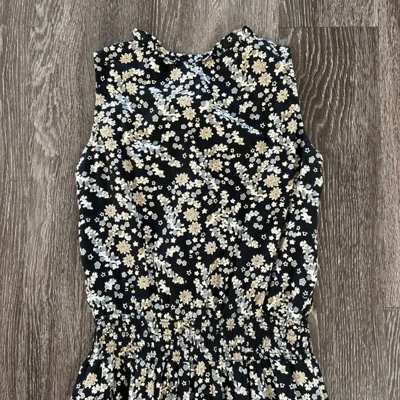 EUC Banjanan Floral Maxi Dress Size Small Black 100% Cotton Sleeveless Layering - Picture 7 of 15